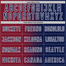 Load image into Gallery viewer, Custom Navy White-Crimson Gradient Line Sublimation Soccer Uniform Jersey