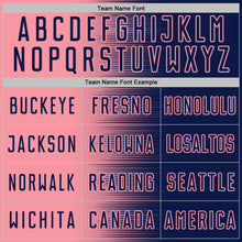 Charger l'image dans la galerie, Custom Navy Medium Pink Gradient Line Sublimation Soccer Uniform Jersey