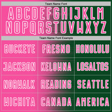 Загрузить изображение в средство просмотра галереи, Custom Green Pink-White Gradient Line Sublimation Soccer Uniform Jersey