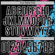 Загрузить изображение в средство просмотра галереи, Custom Black White Pink-Sky Blue Dripping Splatter Cracked Texture Sublimation Soccer Uniform Jersey