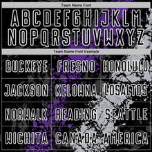 Загрузить изображение в средство просмотра галереи, Custom Black White Purple-Gray Dripping Splatter Cracked Texture Sublimation Soccer Uniform Jersey