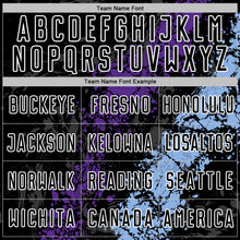 Load image into Gallery viewer, Custom Black White Purple-Light Blue Dripping Splatter Cracked Texture Sublimation Soccer Uniform Jersey