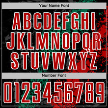 Load image into Gallery viewer, Custom Black Red White-Kelly Green Dripping Splatter Cracked Texture Sublimation Soccer Uniform Jersey