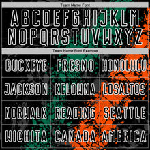 Загрузить изображение в средство просмотра галереи, Custom Black White Kelly Green-Orange Dripping Splatter Cracked Texture Sublimation Soccer Uniform Jersey