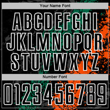 Загрузить изображение в средство просмотра галереи, Custom Black White Kelly Green-Orange Dripping Splatter Cracked Texture Sublimation Soccer Uniform Jersey