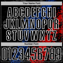 Загрузить изображение в средство просмотра галереи, Custom Black White Royal-Red Dripping Splatter Cracked Texture Sublimation Soccer Uniform Jersey