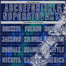 Load image into Gallery viewer, Custom Navy White Teal-Gray Dripping Splatter Cracked Texture Sublimation Soccer Uniform Jersey