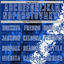 Charger l'image dans la galerie, Custom Royal White-Black Dripping Splatter Cracked Texture Sublimation Soccer Uniform Jersey