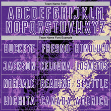 Загрузить изображение в средство просмотра галереи, Custom Purple White Black-Cream Dripping Splatter Cracked Texture Sublimation Soccer Uniform Jersey