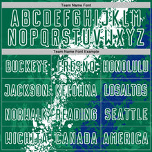 Загрузить изображение в средство просмотра галереи, Custom Kelly Green White-Royal Dripping Splatter Cracked Texture Sublimation Soccer Uniform Jersey