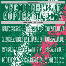 Загрузить изображение в средство просмотра галереи, Custom Kelly Green White-Neon Pink Dripping Splatter Cracked Texture Sublimation Soccer Uniform Jersey