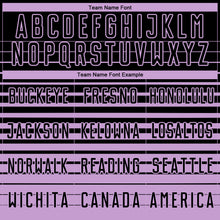 Load image into Gallery viewer, Custom Black Light Purple Gradient Pinstripe Sublimation Soccer Uniform Jersey