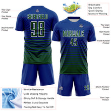 Charger l'image dans la galerie, Custom Royal Green-White Gradient Pinstripe Sublimation Soccer Uniform Jersey