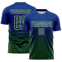 Charger l'image dans la galerie, Custom Royal Green-White Gradient Pinstripe Sublimation Soccer Uniform Jersey