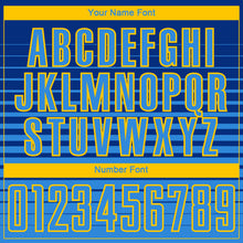 Charger l'image dans la galerie, Custom Royal Powder Blue-Yellow Gradient Pinstripe Sublimation Soccer Uniform Jersey