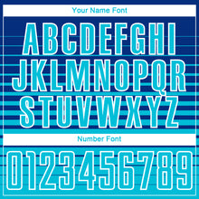 Load image into Gallery viewer, Custom Royal Lakes Blue-White Gradient Pinstripe Sublimation Soccer Uniform Jersey