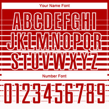 Load image into Gallery viewer, Custom Red White Gradient Pinstripe Sublimation Soccer Uniform Jersey