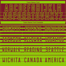 Charger l'image dans la galerie, Custom Crimson Neon Green Gradient Pinstripe Sublimation Soccer Uniform Jersey