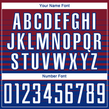 Laden Sie das Bild in den Galerie-Viewer, Custom Crimson White-Royal Gradient Pinstripe Sublimation Soccer Uniform Jersey