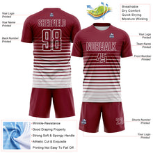 Charger l'image dans la galerie, Custom Crimson White Gradient Pinstripe Sublimation Soccer Uniform Jersey