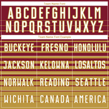 Load image into Gallery viewer, Custom Crimson White-Old Gold Gradient Pinstripe Sublimation Soccer Uniform Jersey