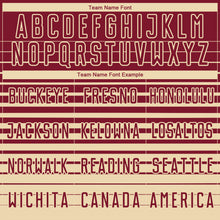 Load image into Gallery viewer, Custom Crimson Cream Gradient Pinstripe Sublimation Soccer Uniform Jersey