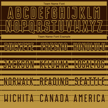 Laden Sie das Bild in den Galerie-Viewer, Custom Brown Old Gold Gradient Pinstripe Sublimation Soccer Uniform Jersey