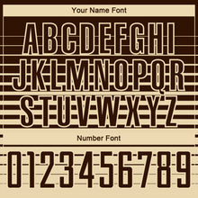 Загрузить изображение в средство просмотра галереи, Custom Brown Cream Gradient Pinstripe Sublimation Soccer Uniform Jersey