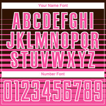 Load image into Gallery viewer, Custom Brown Pink-White Gradient Pinstripe Sublimation Soccer Uniform Jersey