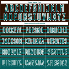 Charger l'image dans la galerie, Custom Brown Teal-White Gradient Pinstripe Sublimation Soccer Uniform Jersey