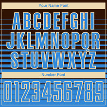 Charger l'image dans la galerie, Custom Brown Powder Blue-Cream Gradient Pinstripe Sublimation Soccer Uniform Jersey