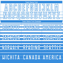 Charger l'image dans la galerie, Custom White Powder Blue Gradient Pinstripe Sublimation Soccer Uniform Jersey