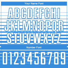 Charger l'image dans la galerie, Custom White Powder Blue Gradient Pinstripe Sublimation Soccer Uniform Jersey