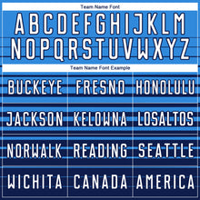 Charger l'image dans la galerie, Custom Powder Blue White-Navy Gradient Pinstripe Sublimation Soccer Uniform Jersey