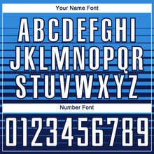 Charger l'image dans la galerie, Custom Powder Blue White-Navy Gradient Pinstripe Sublimation Soccer Uniform Jersey