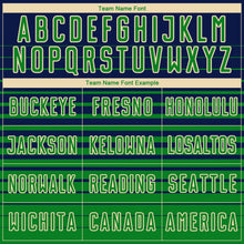 Загрузить изображение в средство просмотра галереи, Custom Navy Grass Green-Cream Gradient Pinstripe Sublimation Soccer Uniform Jersey