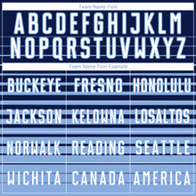 Load image into Gallery viewer, Custom Navy White-Light Blue Gradient Pinstripe Sublimation Soccer Uniform Jersey