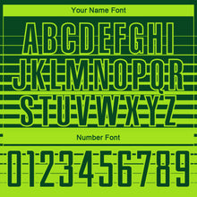 Load image into Gallery viewer, Custom Green Neon Green Gradient Pinstripe Sublimation Soccer Uniform Jersey