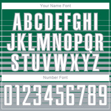 Загрузить изображение в средство просмотра галереи, Custom Kelly Green White-Gray Gradient Pinstripe Sublimation Soccer Uniform Jersey
