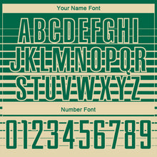 Load image into Gallery viewer, Custom Kelly Green Cream Gradient Pinstripe Sublimation Soccer Uniform Jersey