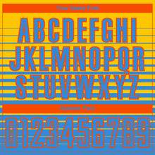 Загрузить изображение в средство просмотра галереи, Custom Yellow Powder Blue-Orange Gradient Pinstripe Sublimation Soccer Uniform Jersey