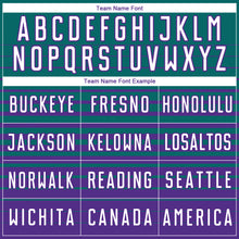 Загрузить изображение в средство просмотра галереи, Custom Teal White-Purple Gradient Pinstripe Sublimation Soccer Uniform Jersey