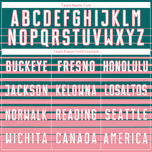 Загрузить изображение в средство просмотра галереи, Custom Teal White-Medium Pink Gradient Pinstripe Sublimation Soccer Uniform Jersey