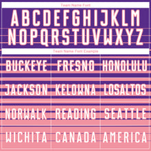 Загрузить изображение в средство просмотра галереи, Custom Purple White-Medium Pink Gradient Pinstripe Sublimation Soccer Uniform Jersey