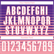 Загрузить изображение в средство просмотра галереи, Custom Purple White-Medium Pink Gradient Pinstripe Sublimation Soccer Uniform Jersey