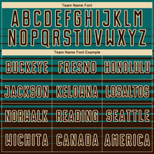 Загрузить изображение в средство просмотра галереи, Custom Teal Brown-Cream Gradient Pinstripe Sublimation Soccer Uniform Jersey