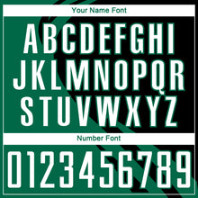 Загрузить изображение в средство просмотра галереи, Custom Kelly Green White-Black Diagonal Streamline Color Block Swirl Curve Lines Sublimation Soccer Uniform Jersey