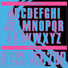 Laden Sie das Bild in den Galerie-Viewer, Custom Sky Blue Pink-Black Diagonal Streamline Color Block Swirl Curve Lines Sublimation Soccer Uniform Jersey