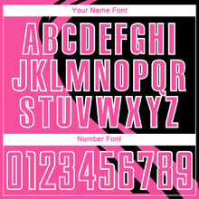 Load image into Gallery viewer, Custom Pink Black-White Diagonal Streamline Color Block Swirl Curve Lines Sublimation Soccer Uniform Jersey