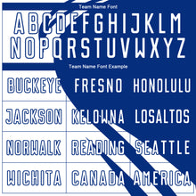 Load image into Gallery viewer, Custom White Royal Diagonal Streamline Color Block Swirl Curve Lines Sublimation Soccer Uniform Jersey